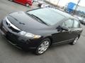 2009 Crystal Black Pearl Honda Civic LX Sedan  photo #10