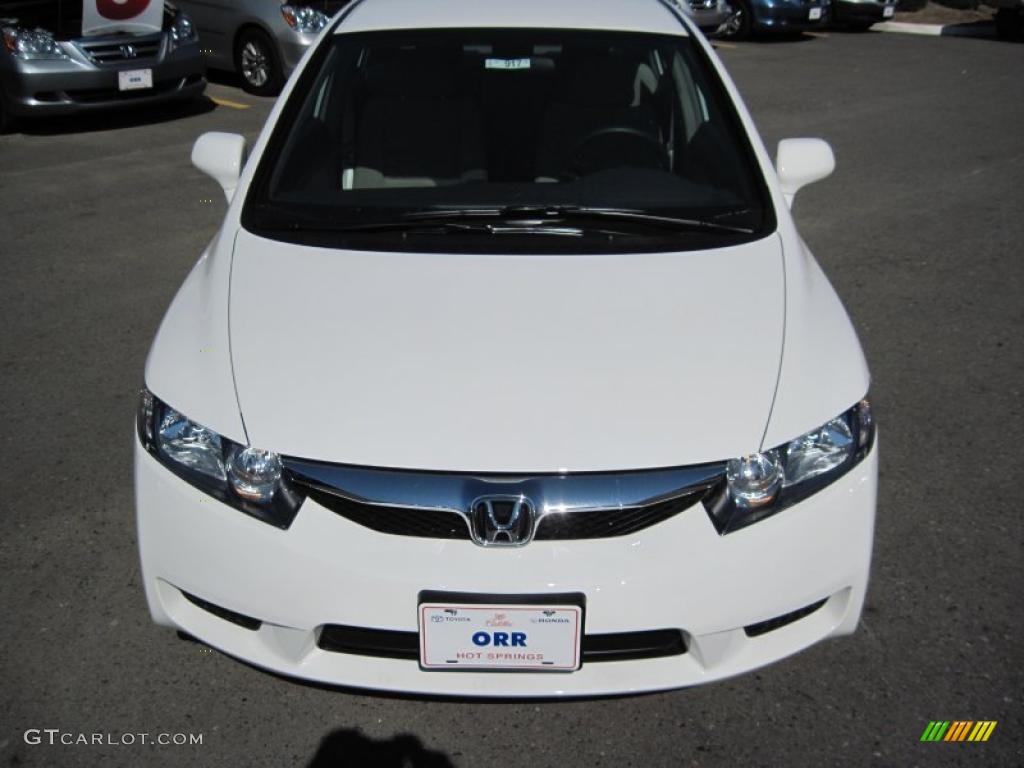 2010 Civic LX Sedan - Taffeta White / Beige photo #2