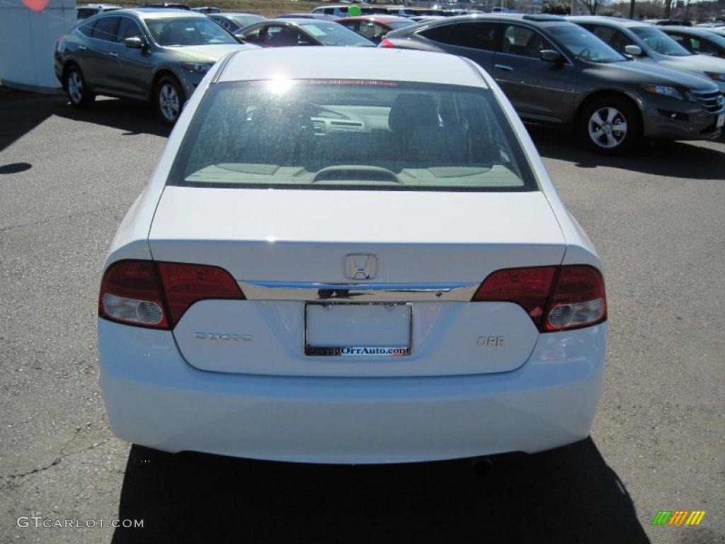 2010 Civic LX Sedan - Taffeta White / Beige photo #4