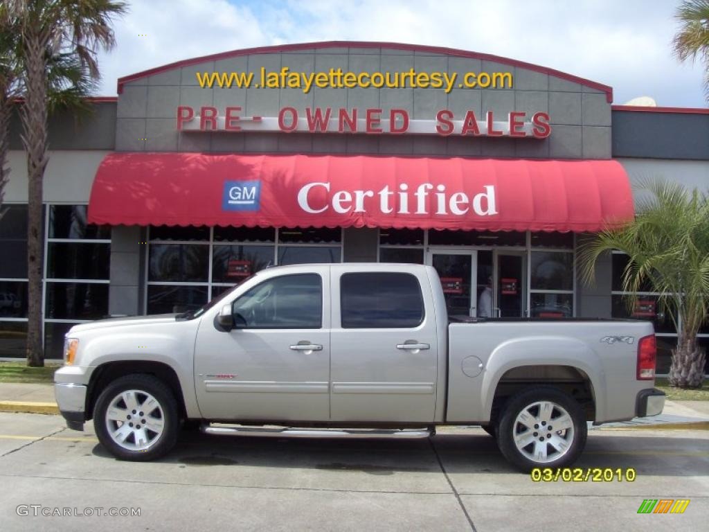 2008 Sierra 1500 SLT Crew Cab 4x4 - Silver Birch Metallic / Ebony photo #1