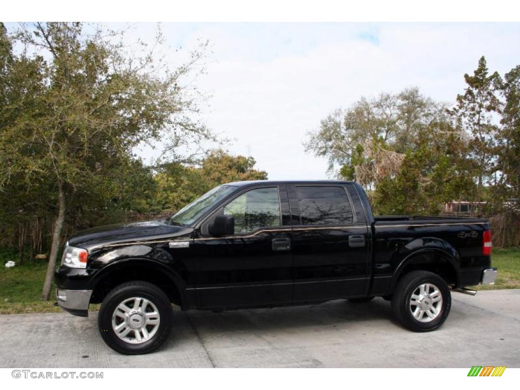 2004 F150 Lariat SuperCrew 4x4 - Black / Tan photo #3