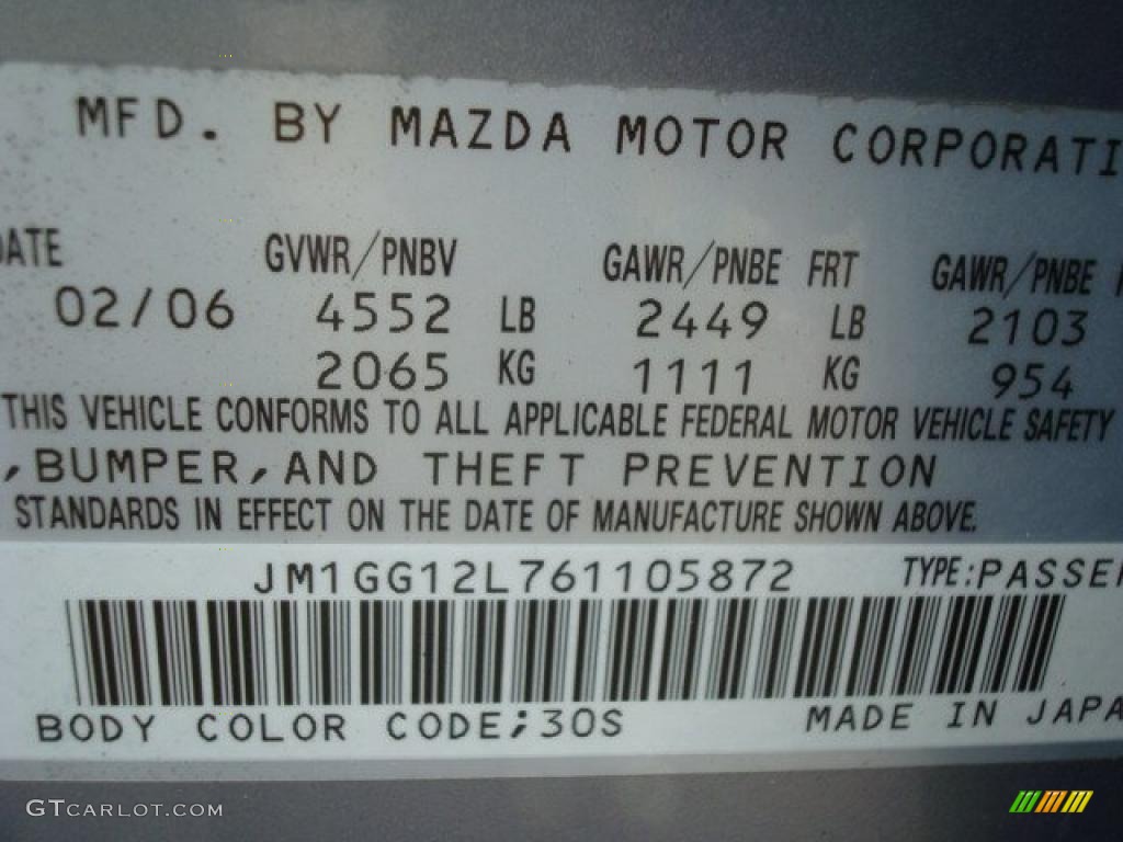 2006 MAZDA6 MAZDASPEED6 Grand Touring - Glacier Silver Metallic / Black photo #31