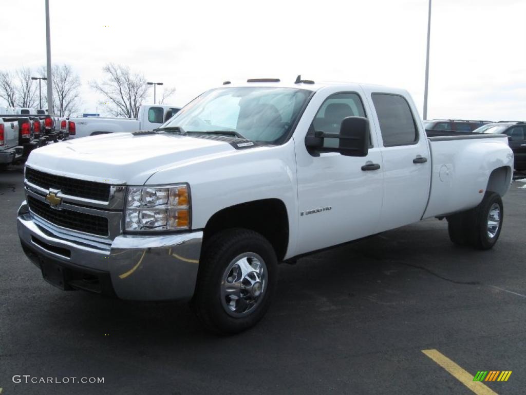 2008 Silverado 3500HD LS Crew Cab 4x4 Dually - Summit White / Light Titanium photo #6
