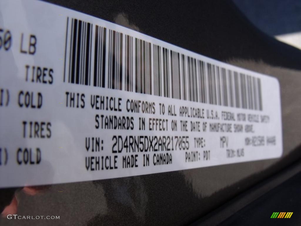 2010 Grand Caravan Color Code PDT for Dark Titanium Metallic Photo #26596753