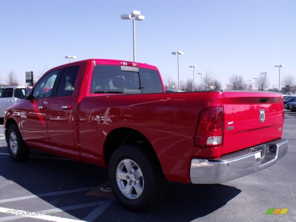 2010 Ram 1500 SLT Quad Cab - Flame Red / Dark Slate/Medium Graystone photo #2