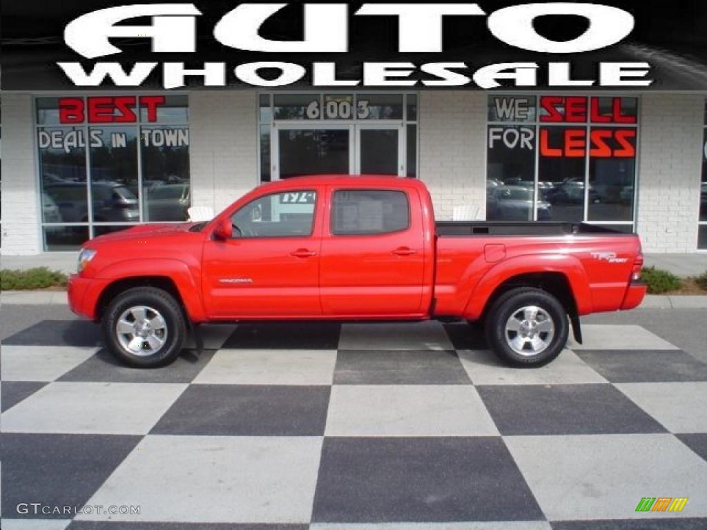 2007 Tacoma PreRunner TRD Double Cab - Radiant Red / Graphite Gray photo #1