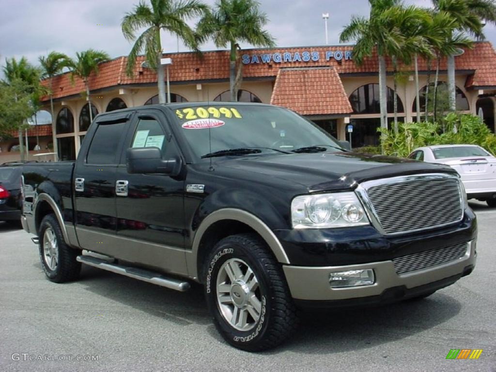 2005 F150 Lariat SuperCrew - Black / Black photo #1