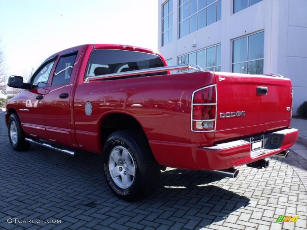 2004 Ram 1500 Laramie Quad Cab - Flame Red / Dark Slate Gray photo #3