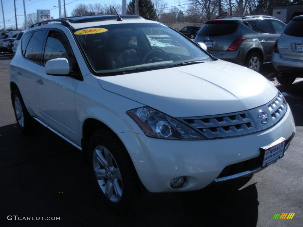 2007 Murano SL AWD - Glacier Pearl White / Cafe Latte photo #3