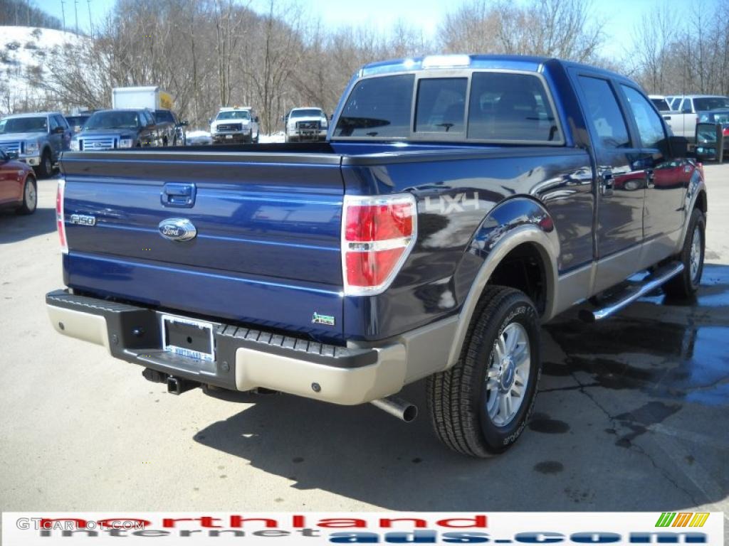 2010 F150 Lariat SuperCrew 4x4 - Dark Blue Pearl Metallic / Medium Stone photo #6