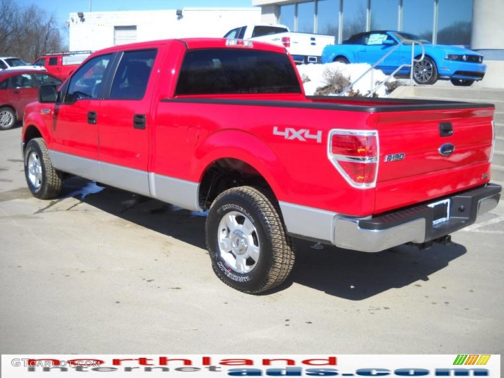 2010 F150 XLT SuperCrew 4x4 - Vermillion Red / Medium Stone photo #8