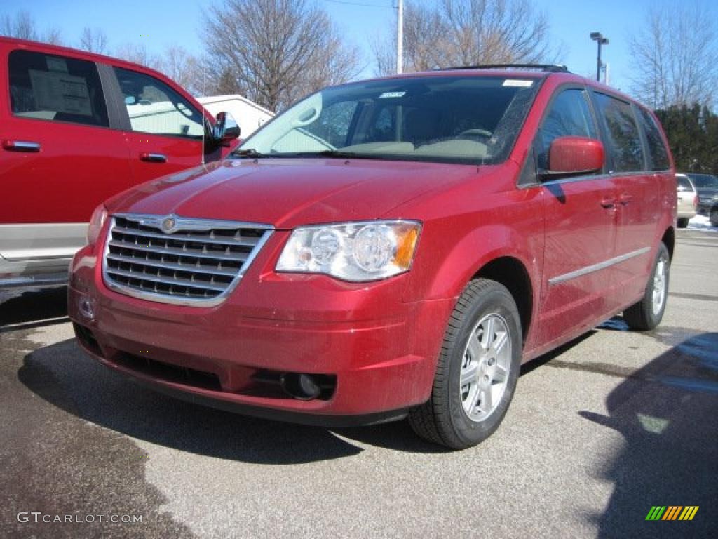 2010 Town & Country Touring - Inferno Red Crystal Pearl / Medium Pebble Beige/Cream photo #1