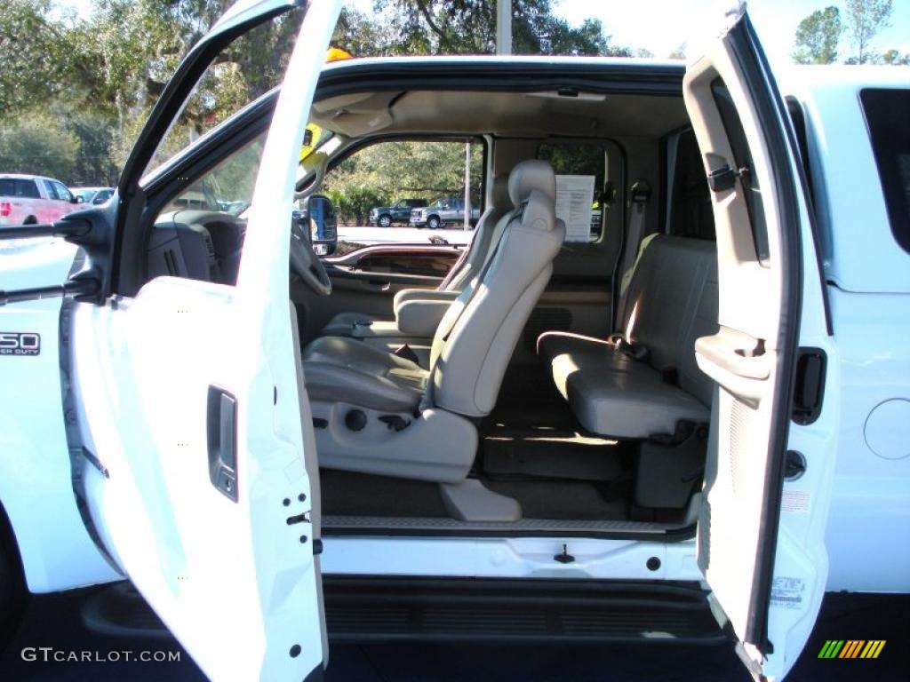 2001 F350 Super Duty Lariat SuperCab 4x4 Dually - Oxford White / Medium Parchment photo #16