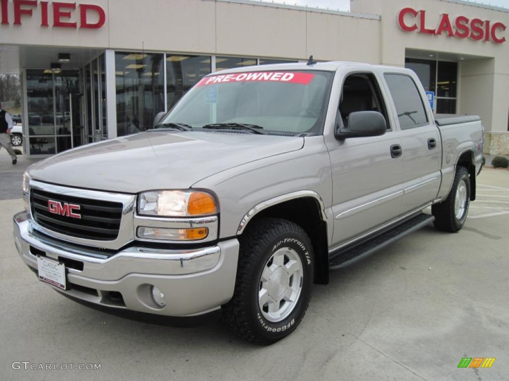 2006 Sierra 1500 SLT Crew Cab 4x4 - Silver Birch Metallic / Dark Pewter photo #1