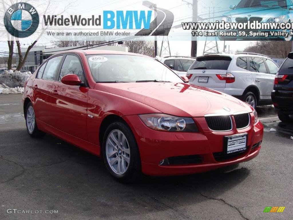 2007 3 Series 328xi Sedan - Crimson Red / Black photo #3