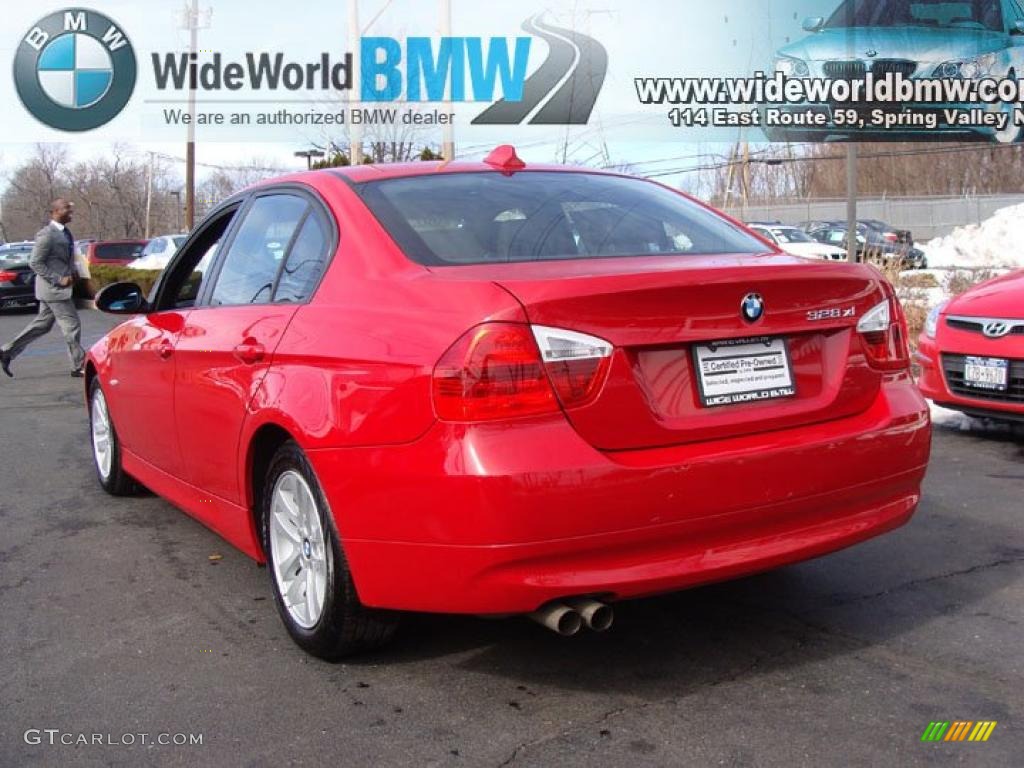 2007 3 Series 328xi Sedan - Crimson Red / Black photo #6