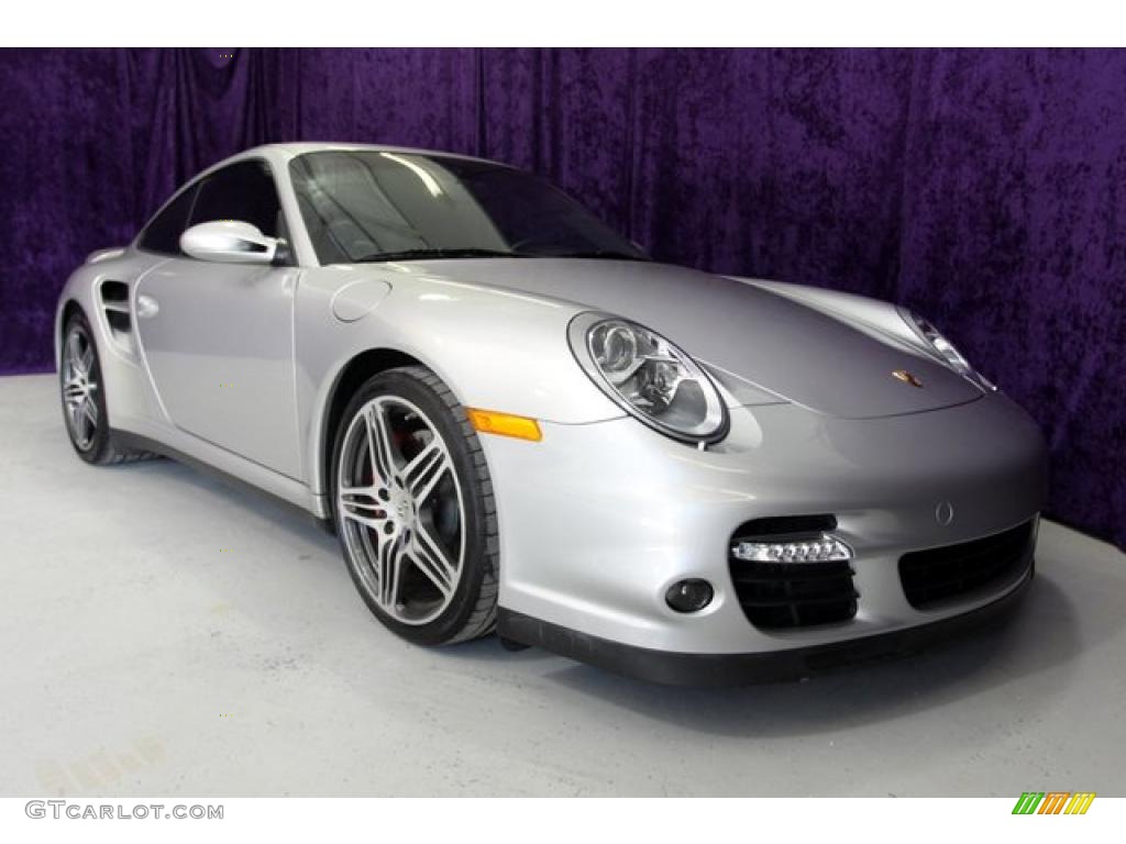 2007 911 Turbo Coupe - Arctic Silver Metallic / Black photo #1