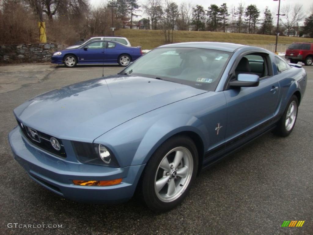 2007 Mustang V6 Premium Coupe - Vista Blue Metallic / Light Graphite photo #1