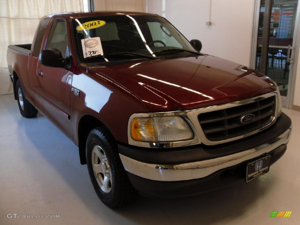 2003 F150 XLT SuperCab - Burgundy Red Metallic / Medium Graphite Grey photo #5