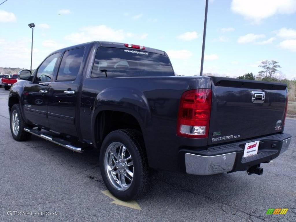 2010 Sierra 1500 SLE Crew Cab - Carbon Black Metallic / Ebony photo #6