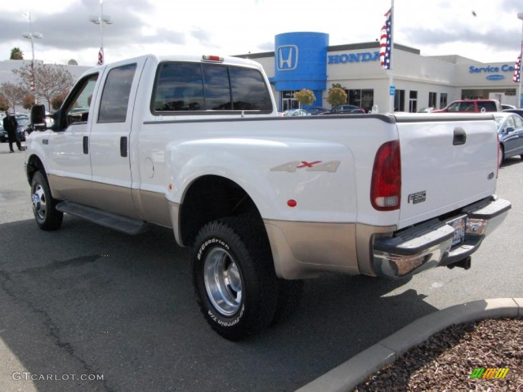 1999 F350 Super Duty Lariat Crew Cab 4x4 Dually - Oxford White / Camel photo #5