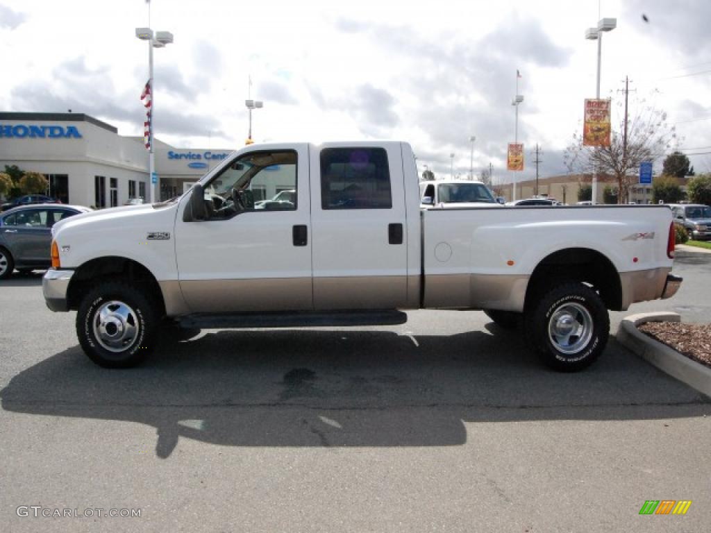 1999 F350 Super Duty Lariat Crew Cab 4x4 Dually - Oxford White / Camel photo #6