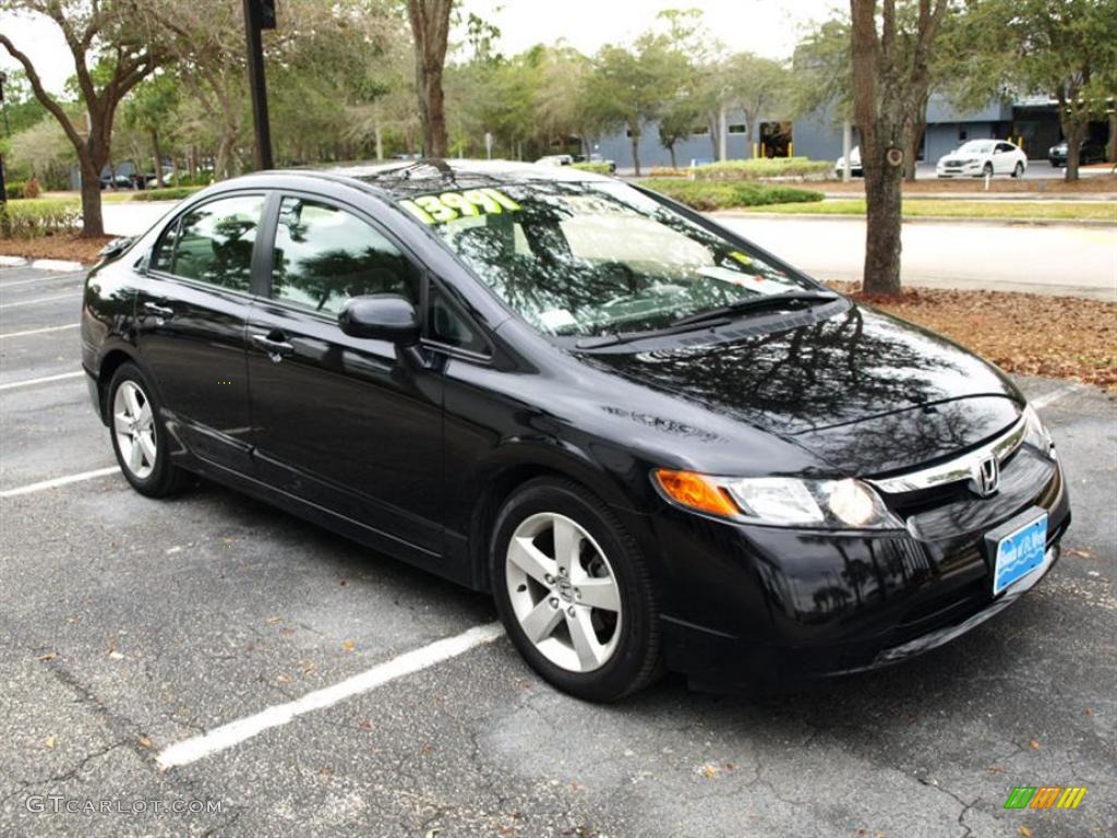 2007 Civic EX Sedan - Nighthawk Black Pearl / Gray photo #1