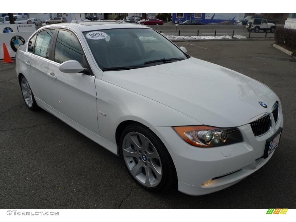 2007 3 Series 335i Sedan - Alpine White / Terra/Black Dakota Leather photo #2
