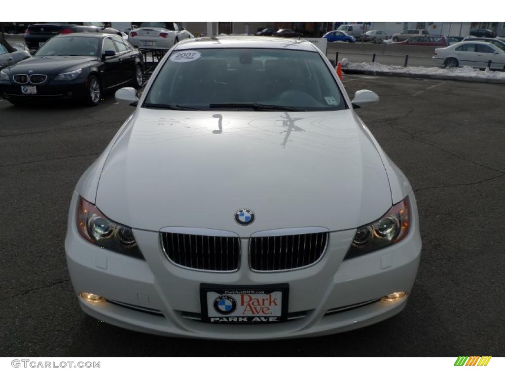 2007 3 Series 335i Sedan - Alpine White / Terra/Black Dakota Leather photo #13