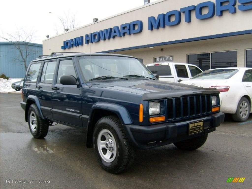 2000 Cherokee Sport 4x4 - Patriot Blue Pearl / Agate Black photo #1