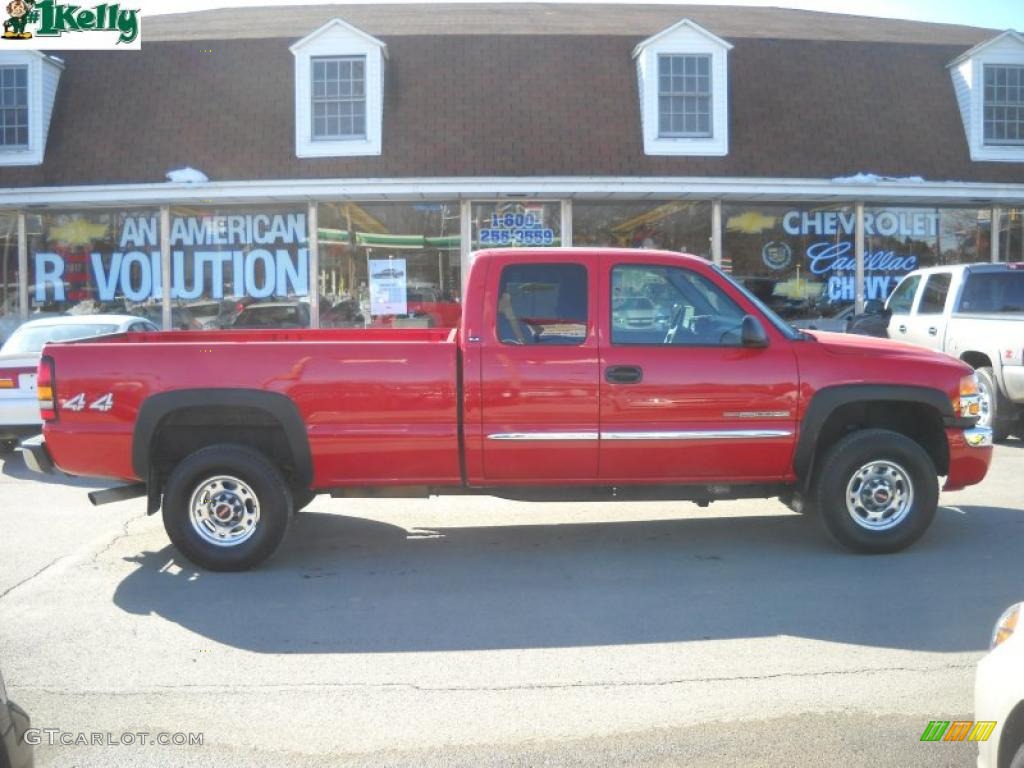 2006 Sierra 2500HD SLE Extended Cab 4x4 - Fire Red / Dark Pewter photo #2