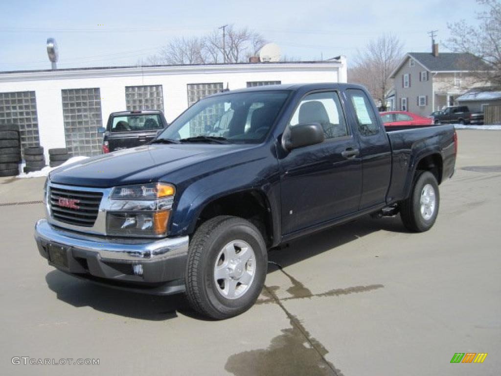 2008 Canyon SLE Extended Cab 4x4 - Midnight Blue Metallic / Ebony photo #1