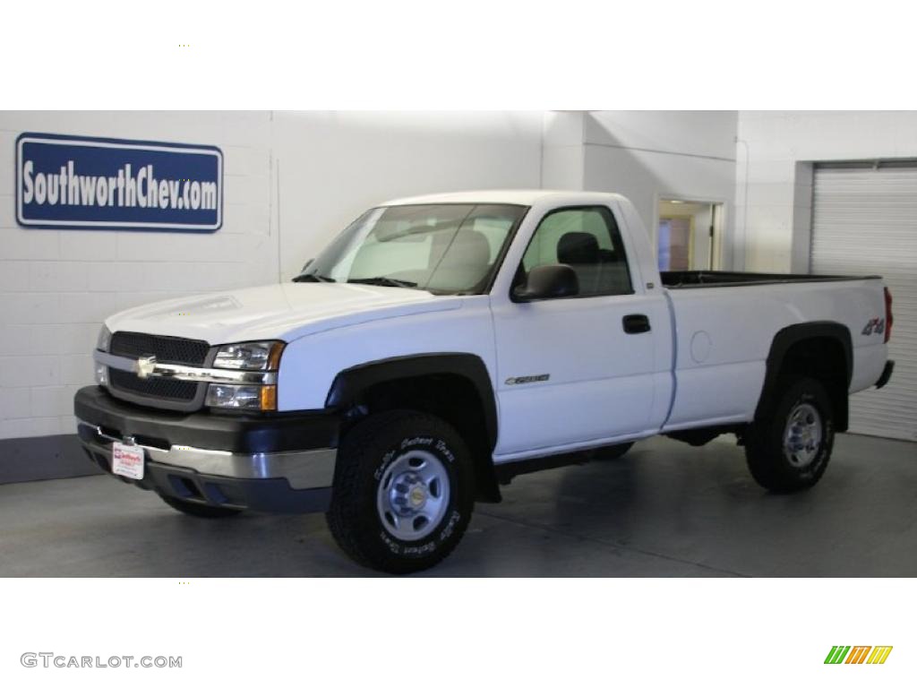 2003 Silverado 2500HD LS Regular Cab 4x4 - Summit White / Dark Charcoal photo #1