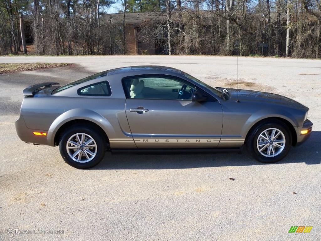 2005 Mustang V6 Deluxe Coupe - Mineral Grey Metallic / Medium Parchment photo #9