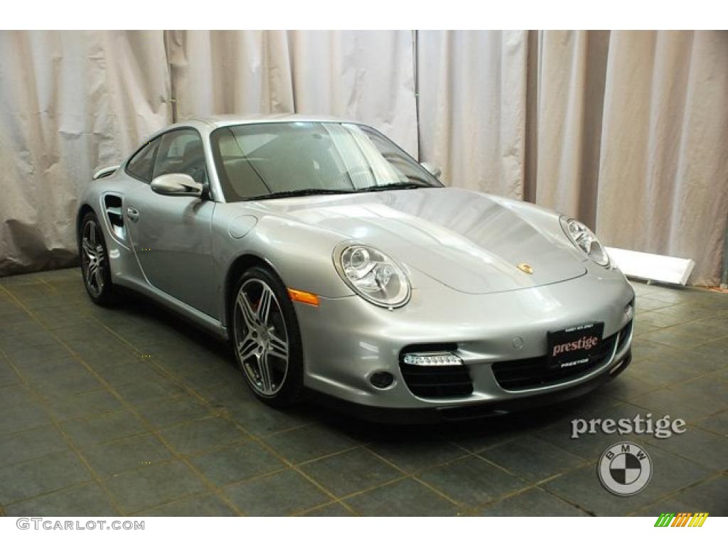 2007 911 Turbo Coupe - Arctic Silver Metallic / Black photo #3