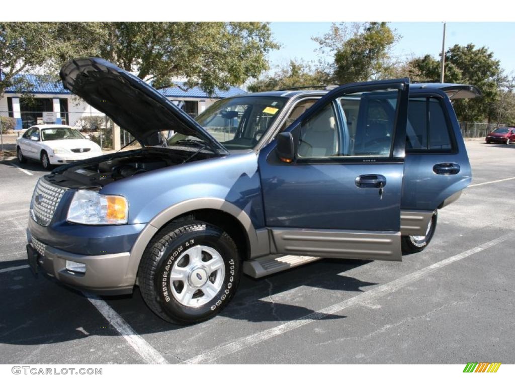 2003 Expedition Eddie Bauer - Medium Wedgewood Blue Metallic / Medium Parchment photo #50