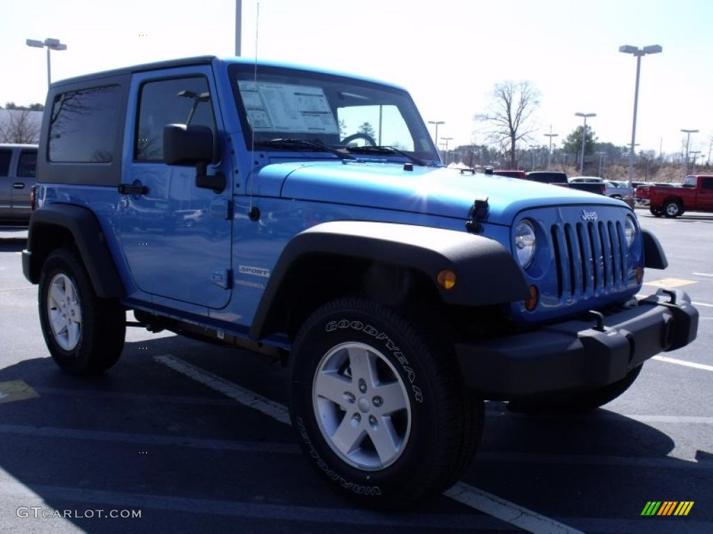 2010 Wrangler Sport 4x4 - Surf Blue Pearl / Dark Slate Gray/Medium Slate Gray photo #4