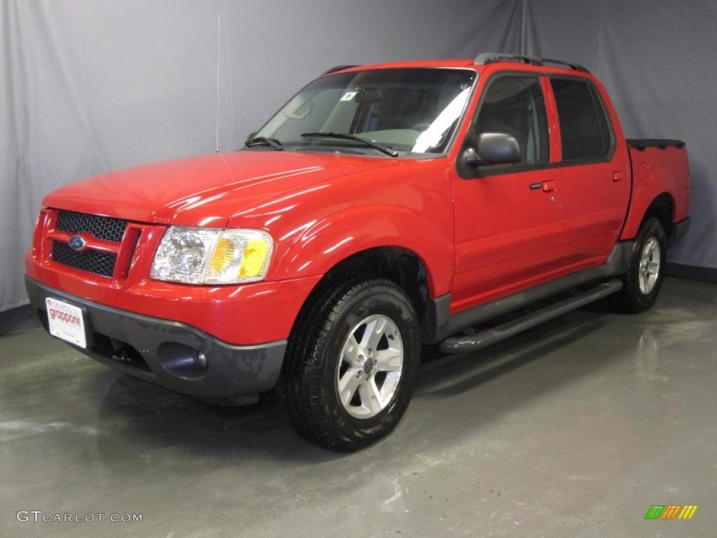 Bright Red Ford Explorer Sport Trac