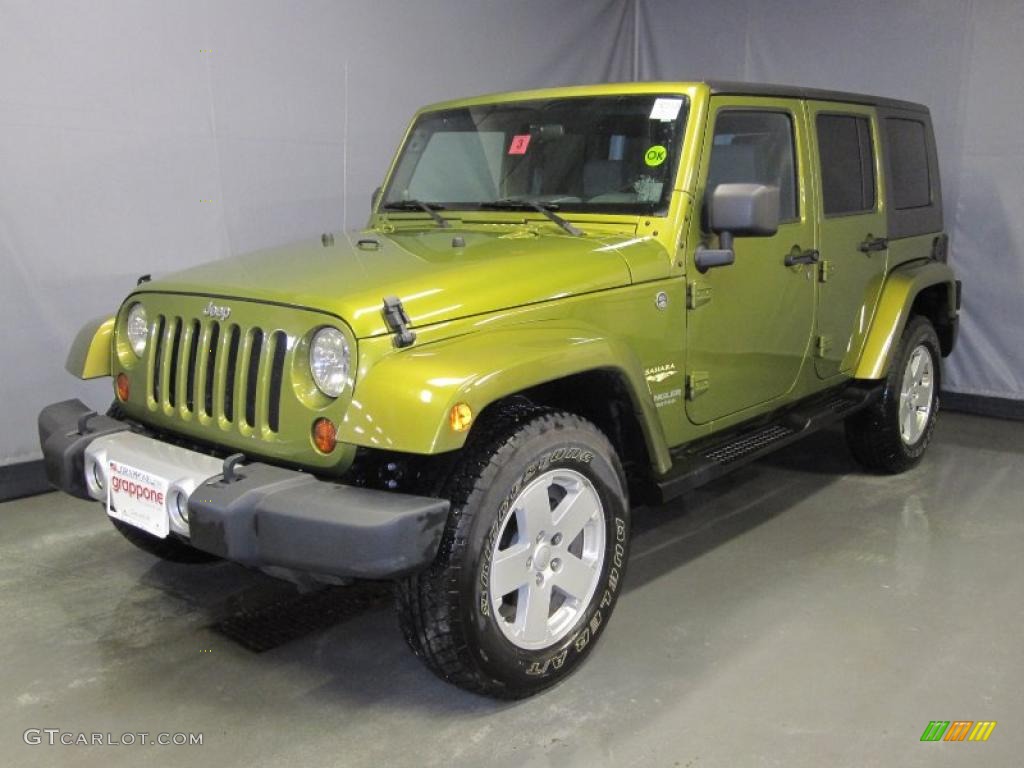 2008 Wrangler Unlimited Sahara 4x4 - Rescue Green Metallic / Dark Slate Gray/Med Slate Gray photo #1