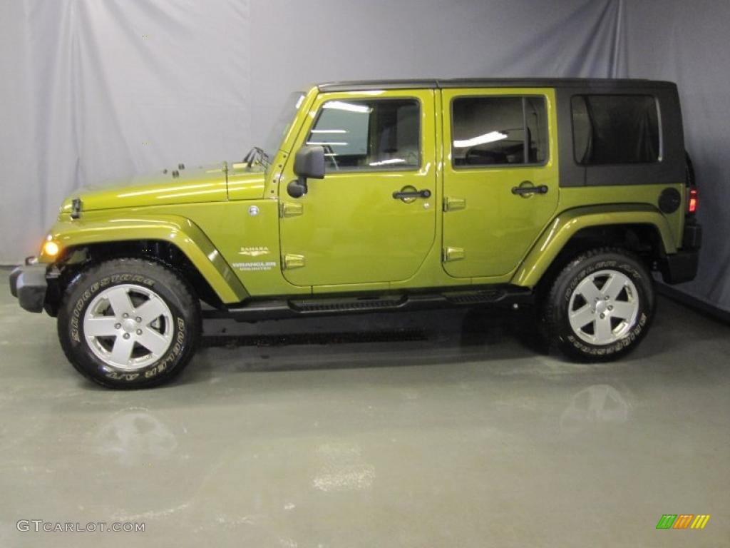 2008 Wrangler Unlimited Sahara 4x4 - Rescue Green Metallic / Dark Slate Gray/Med Slate Gray photo #2