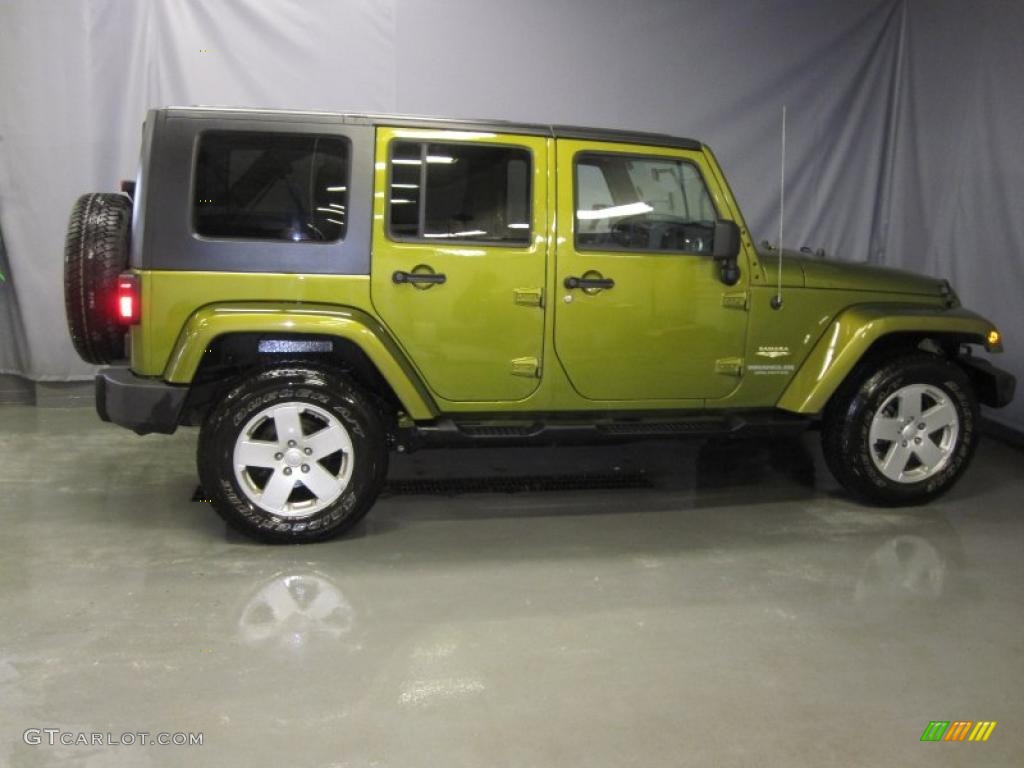 2008 Wrangler Unlimited Sahara 4x4 - Rescue Green Metallic / Dark Slate Gray/Med Slate Gray photo #4