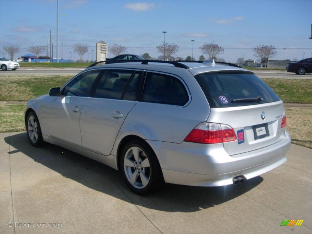 2006 5 Series 530xi Wagon - Titanium Silver Metallic / Grey photo #3