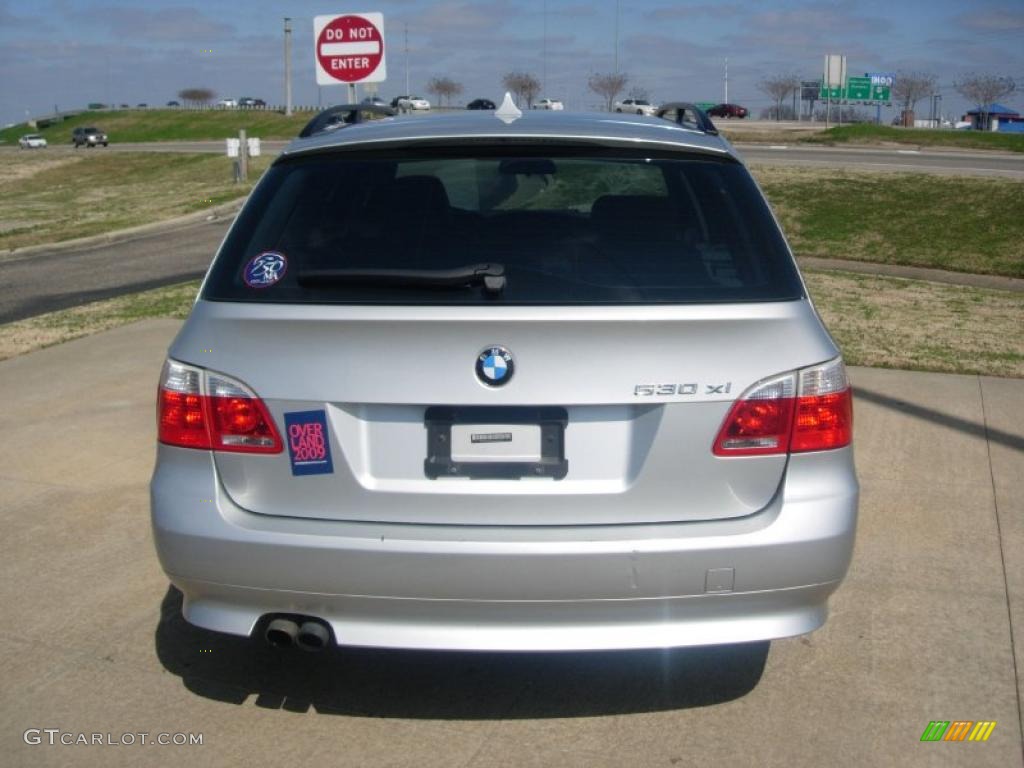 2006 5 Series 530xi Wagon - Titanium Silver Metallic / Grey photo #12