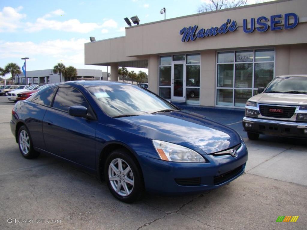 2003 Accord EX V6 Coupe - Sapphire Blue Pearl / Black photo #2