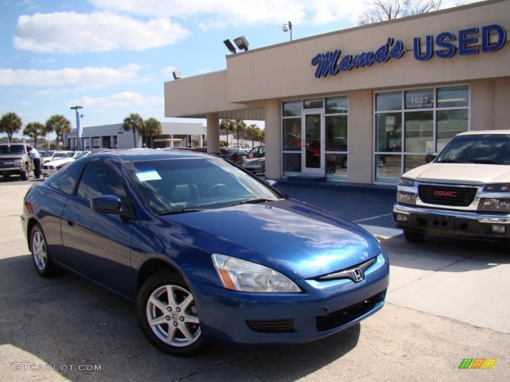 2003 Accord EX V6 Coupe - Sapphire Blue Pearl / Black photo #27
