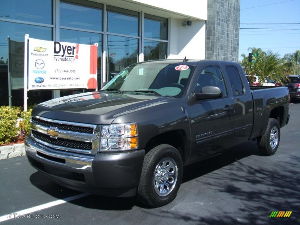 2010 Silverado 1500 LS Extended Cab - Taupe Gray Metallic / Dark Titanium photo #1