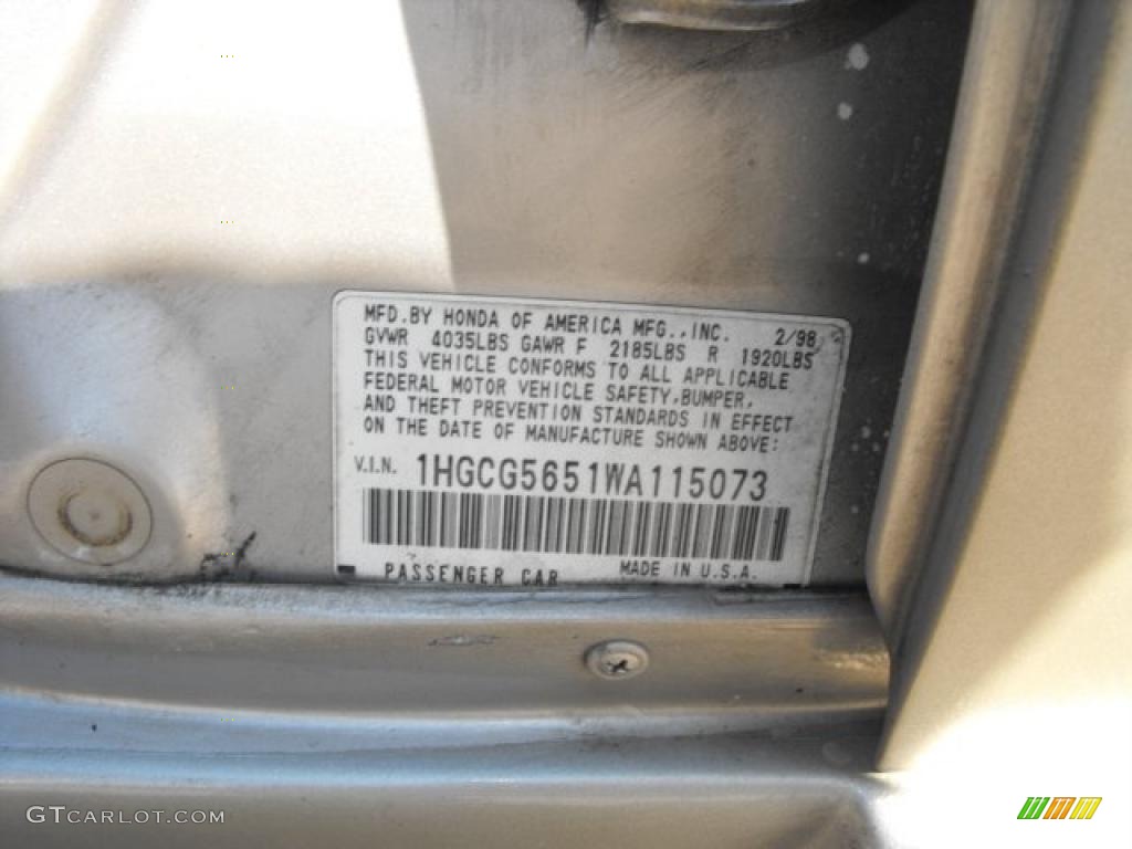 1998 Accord EX Sedan - Heather Mist Metallic / Ivory photo #16