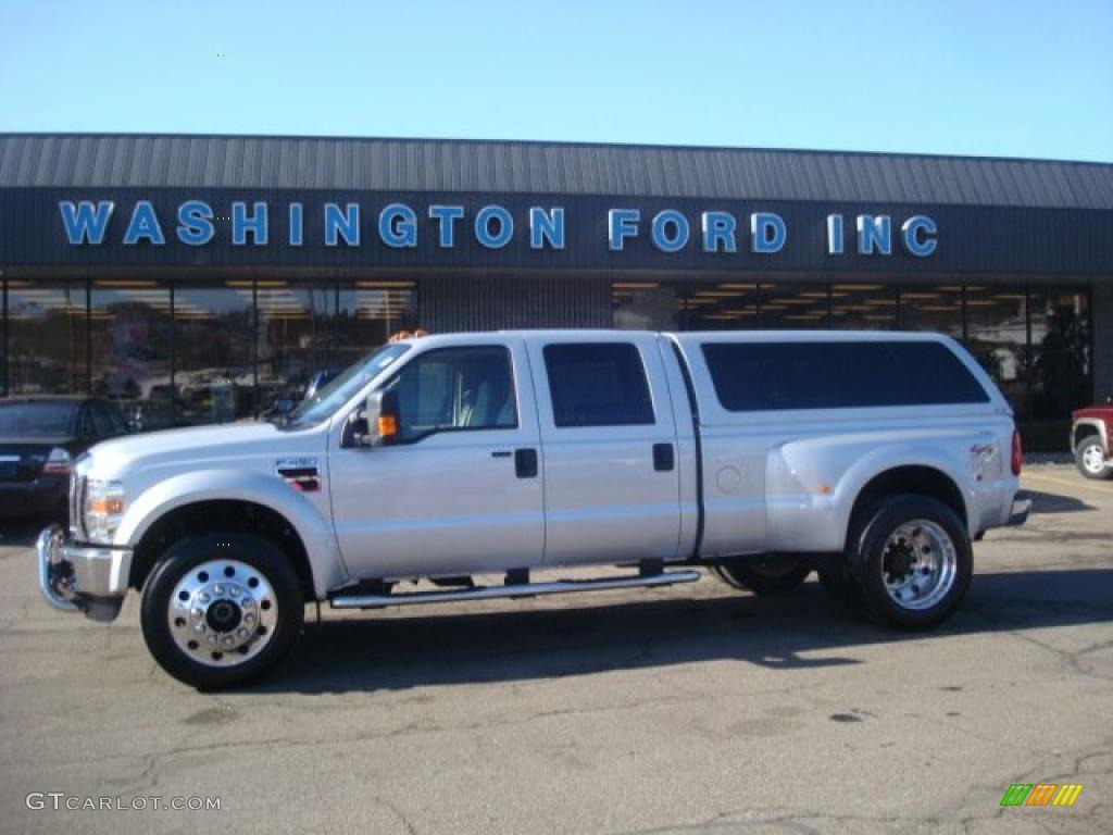 2008 F450 Super Duty Lariat Crew Cab 4x4 Dually - Silver Metallic / Medium Stone Grey photo #1