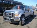 2008 Silver Metallic Ford F450 Super Duty Lariat Crew Cab 4x4 Dually  photo #11
