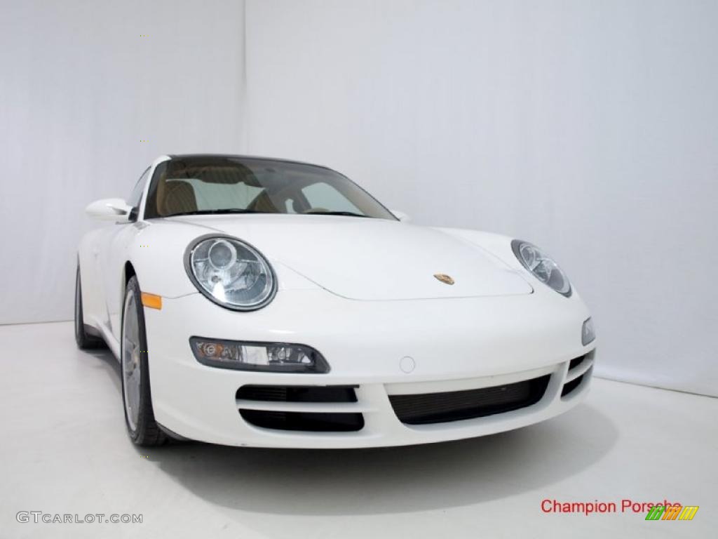 2007 911 Targa 4 - Carrara White / Sand Beige photo #3